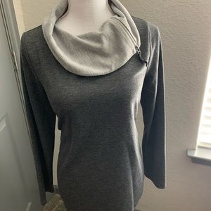 Chico’s funnel neck gray knit top